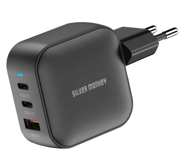 Silver Monkey Ładowarka GaN Smart Trio 70W PD Czarna - 1417249 - zdjęcie 10